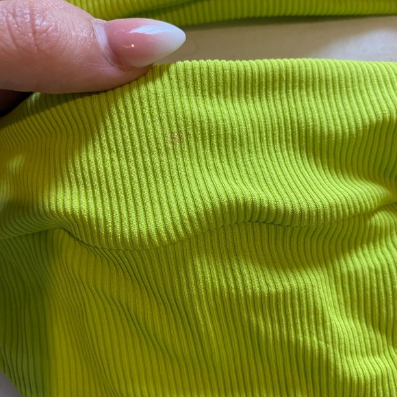 Neon Green L Space Ribbed Tara Top and Veronica Bottom SET - Picture 3 of 5